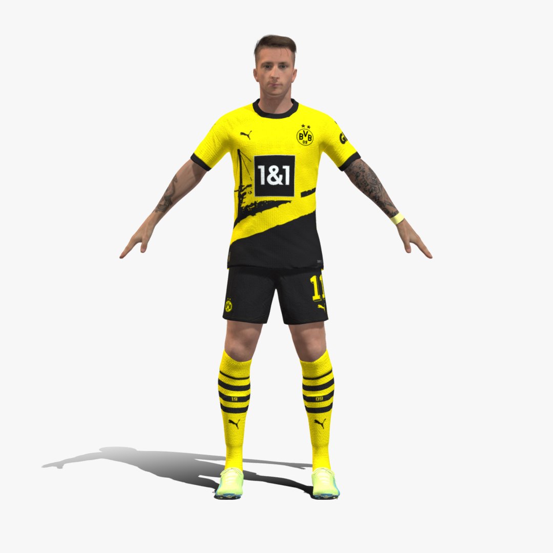 3D Rigged Marcos Reus Borussia Dortmund 2024 TurboSquid 2119769   247 