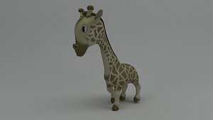 Rigged and Animated Cartoon Giraffe