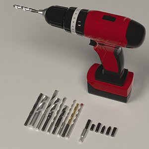 3d model drill machine screwdrivers