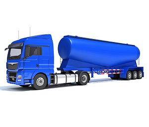 Truck with Tank Trailer 3D model