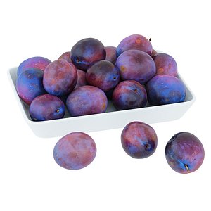 Plum in a White Ceramic Plate