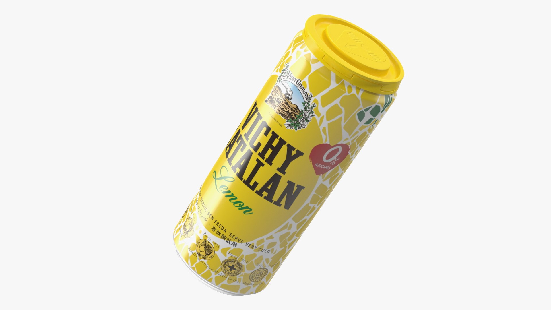 Canned Mineral Water Vichy Catalan Lemon 3D model preview