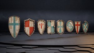 3D Medieval shield pack 3D model
