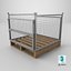 Collapsible Mesh Metal Pallet Cage 3D