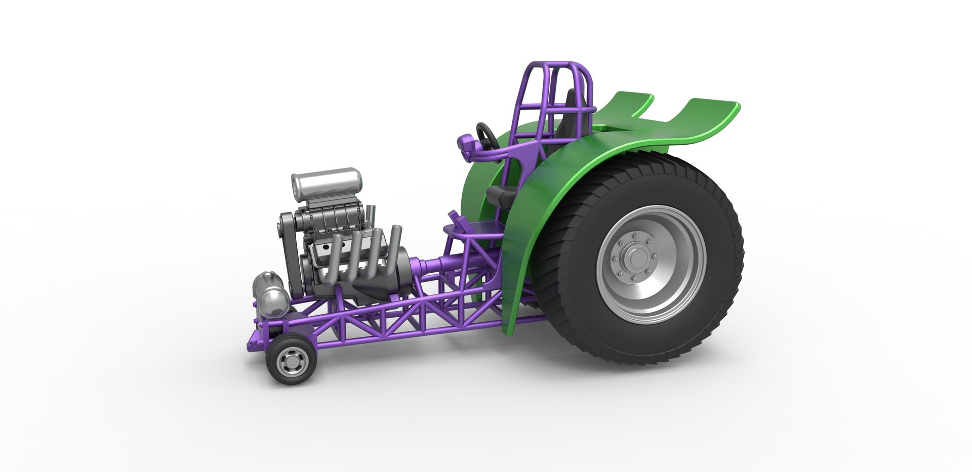 3D Model Diecast Fun Short Super Modified Pulling Tractor Scale 1 To 25 ...