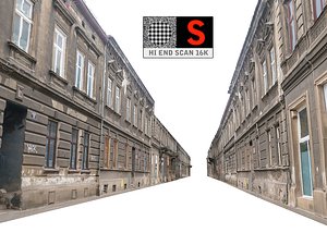 3D model facade street abandoned