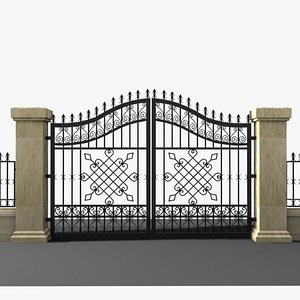 wrought iron gate 3d model