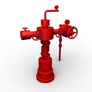 3d model of wellhead christmas tree