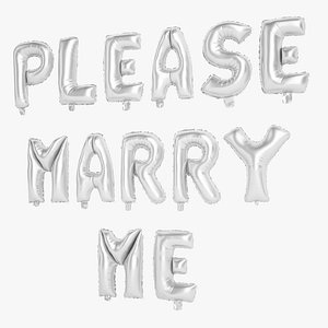 Foil Balloon Silver Words Please Marry Me