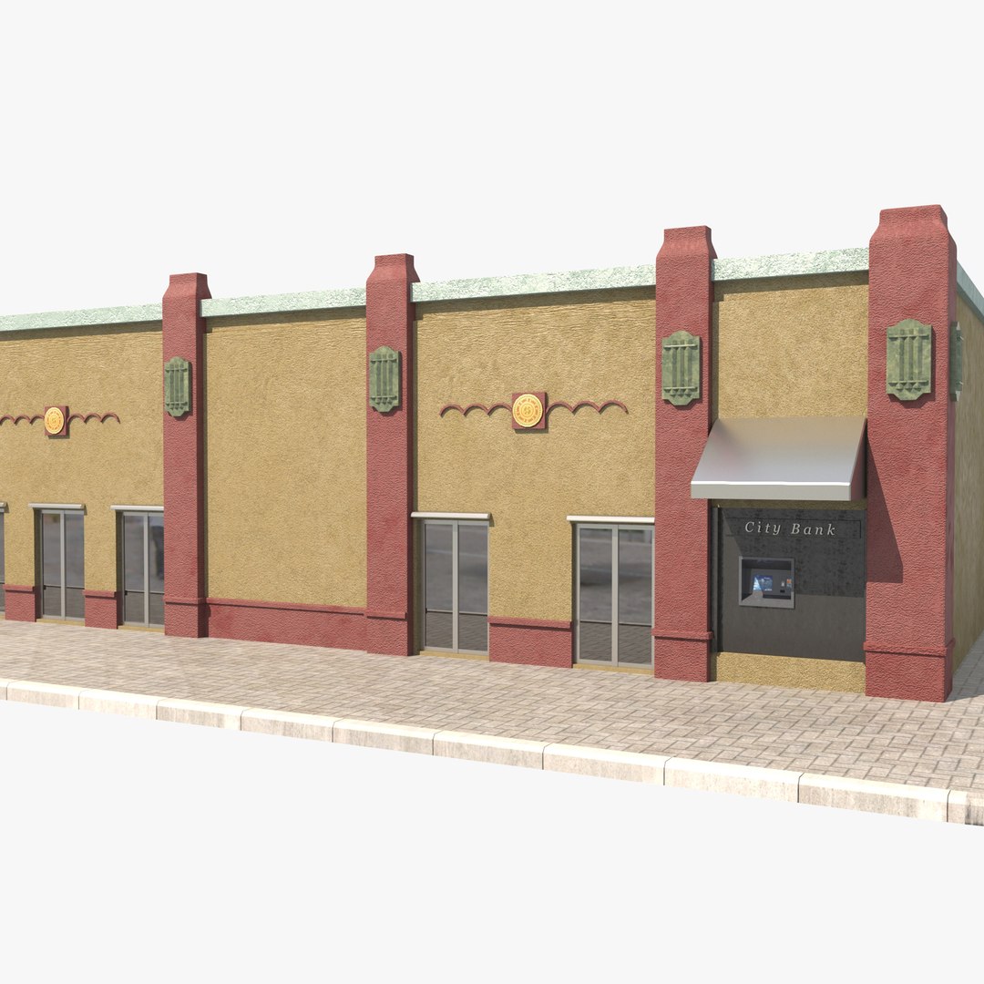 Bank Building Model - TurboSquid 1312153