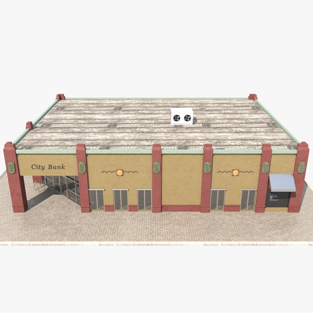 Bank Building Model - TurboSquid 1312153