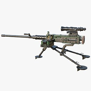 M2 Browning Machine Gun 05 PBR Unity UE V-Ray Arnold Textures Included 3D model