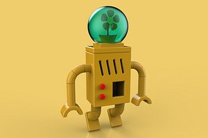 ROBOT FLOWER ASTRONAUT CHARACTER 3D