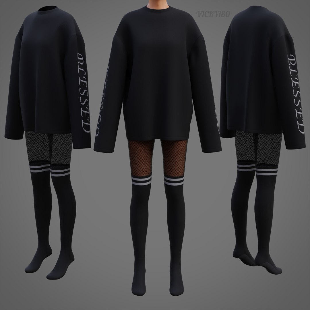 3D Gothic 3D Clothing Set - Graphic Sweater Fishnet Leggings Thigh-High Stockings Grunge Outfit https://p.turbosquid.com/ts-thumb/os/gWYTkO/UK/thumbnail2/jpg/1745937619/1920x1080/fit_q87/9b4e29f985bcd2d1899156ad1cc861da5ef7671e/thumbnail2.jpg