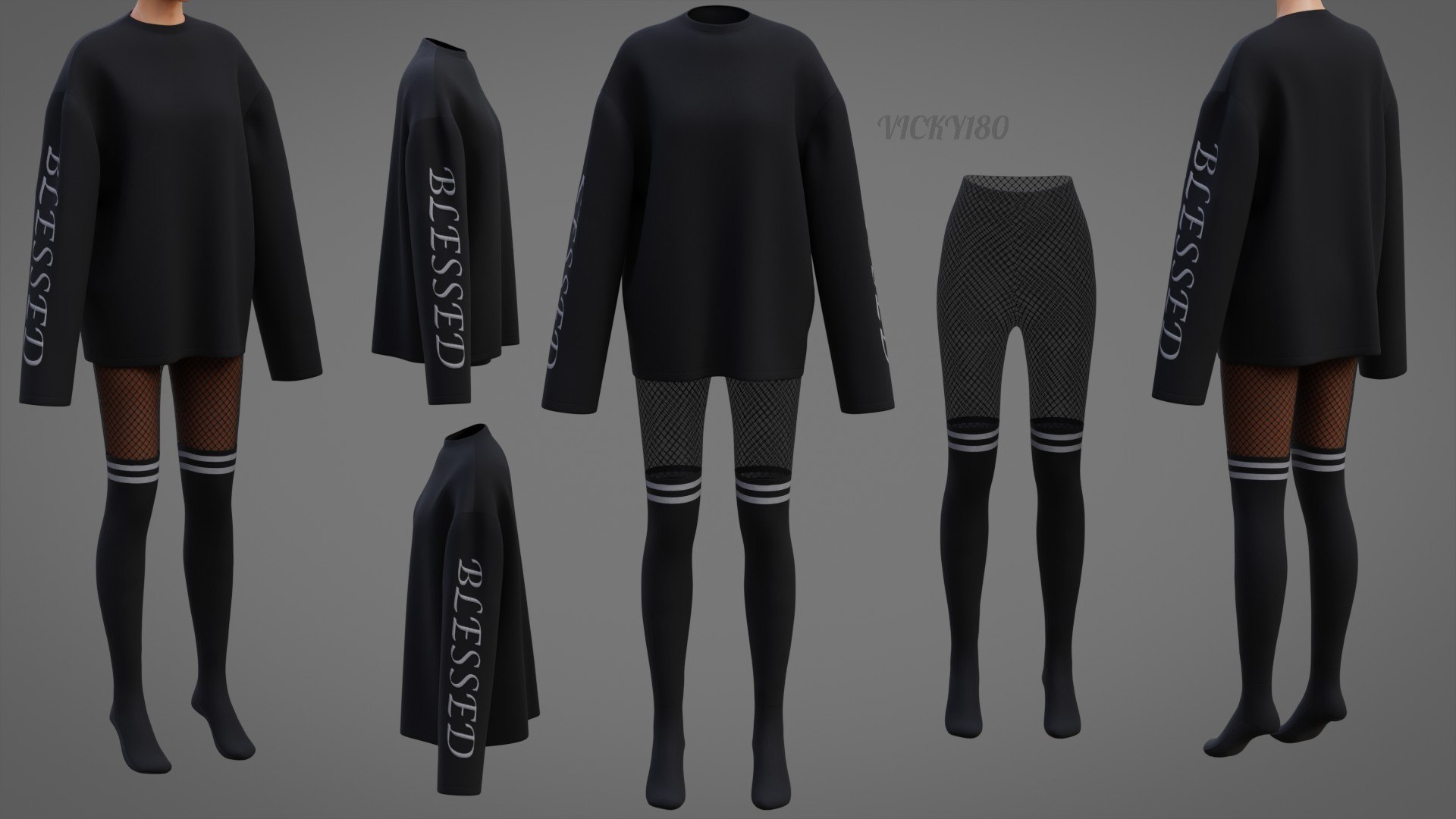 3D Gothic 3D Clothing Set - Graphic Sweater Fishnet Leggings Thigh-High Stockings Grunge Outfit https://p.turbosquid.com/ts-thumb/os/gWYTkO/bh/thumbnail16/jpg/1745937633/1920x1080/fit_q87/1f06055fe5cff136a46860937b1b2a1b35b56a6e/thumbnail16.jpg