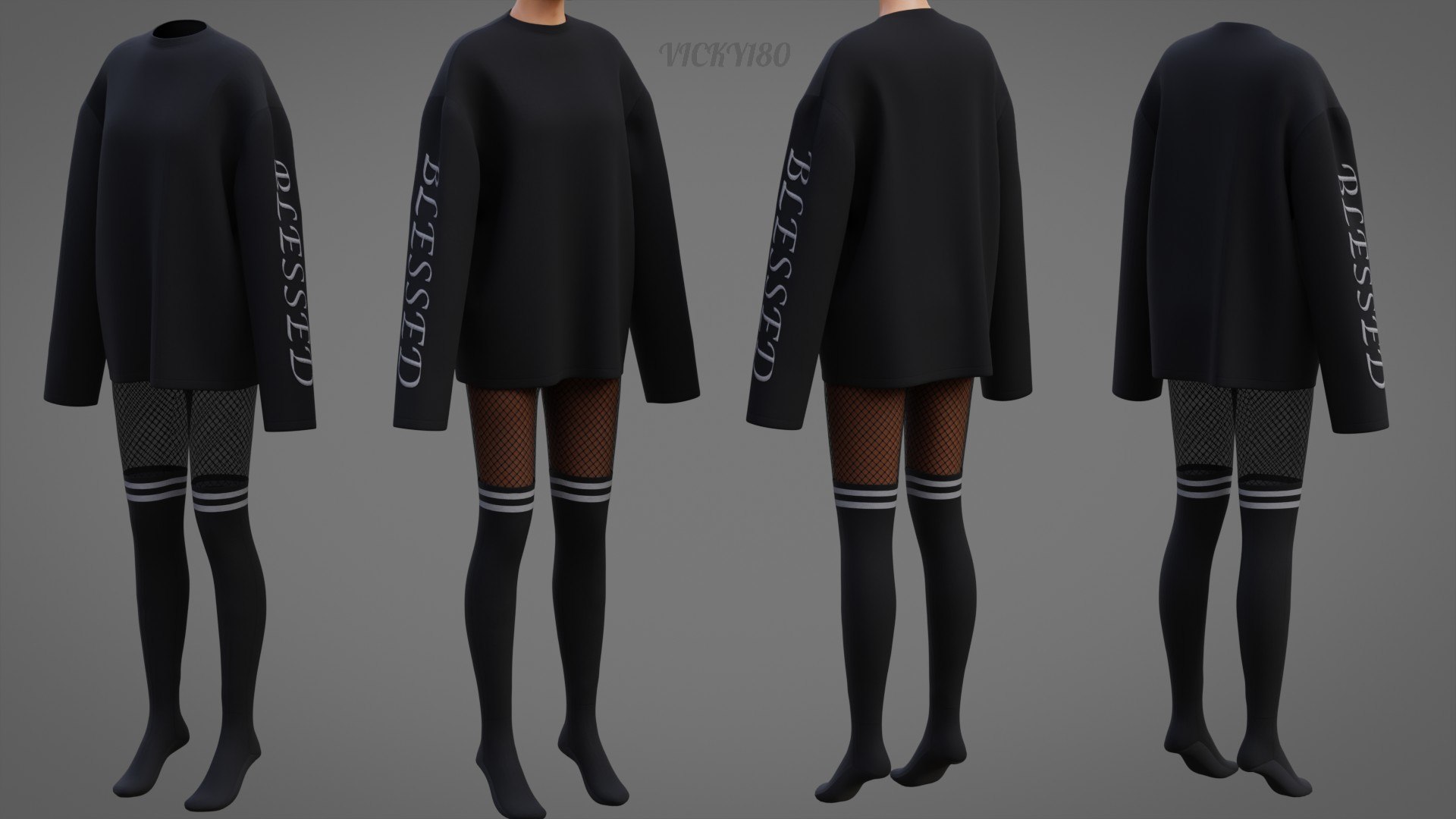 3D Gothic 3D Clothing Set - Graphic Sweater Fishnet Leggings Thigh-High Stockings Grunge Outfit https://p.turbosquid.com/ts-thumb/os/gWYTkO/cY/thumbnail12/jpg/1745937630/1920x1080/fit_q87/16fa603e19acedb41c1d952b6e45a1668390a910/thumbnail12.jpg