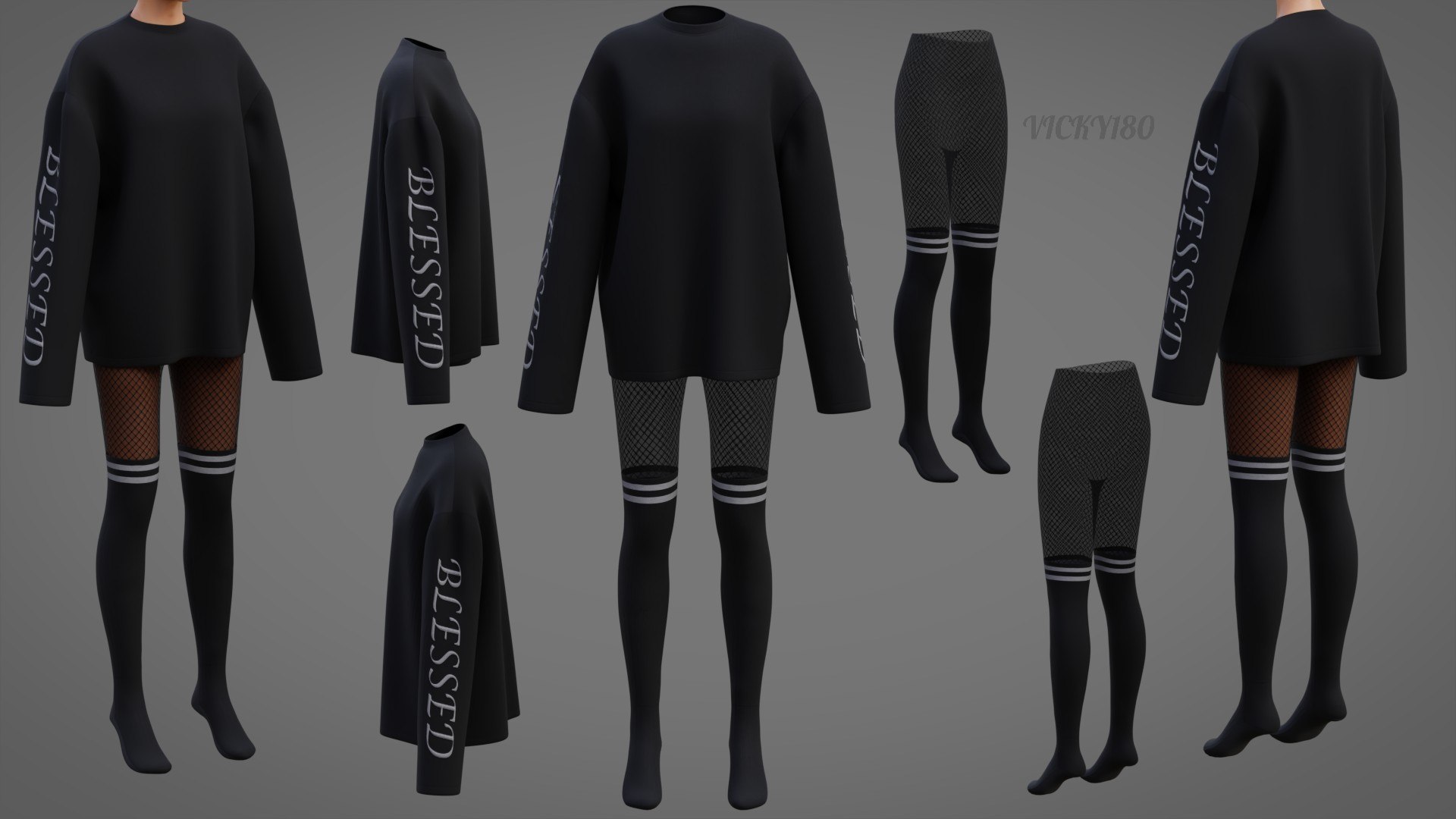 3D Gothic 3D Clothing Set - Graphic Sweater Fishnet Leggings Thigh-High Stockings Grunge Outfit https://p.turbosquid.com/ts-thumb/os/gWYTkO/qW/thumbnail17/jpg/1745937638/1920x1080/fit_q87/e73eced9a9e71d96b70656fccd577ddaf7784d73/thumbnail17.jpg
