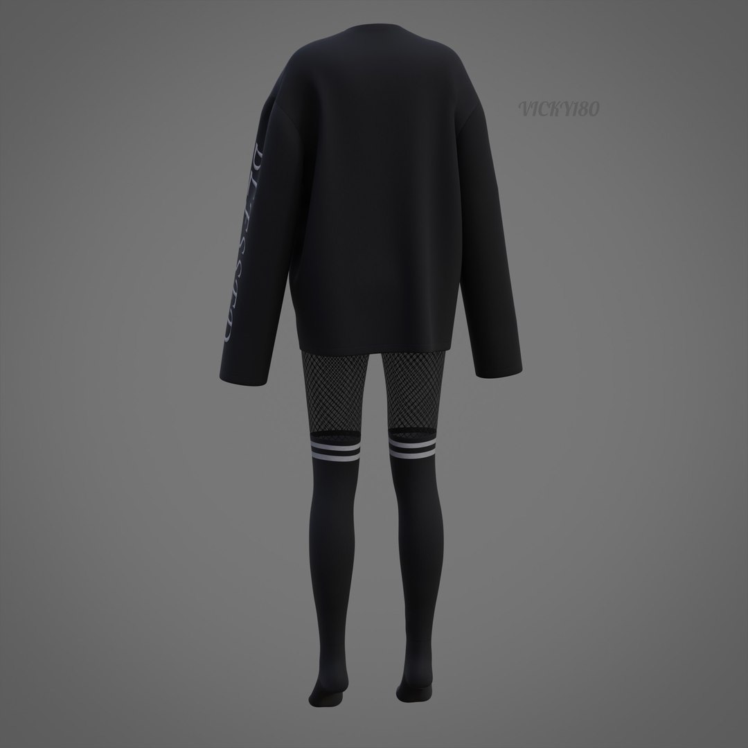 3D Gothic 3D Clothing Set - Graphic Sweater Fishnet Leggings Thigh-High Stockings Grunge Outfit https://p.turbosquid.com/ts-thumb/os/gWYTkO/vm/shirt0011/jpg/1745938510/1920x1080/fit_q87/be26d35fd1c016ed9443c6f0100a8b59a93139e0/shirt0011.jpg