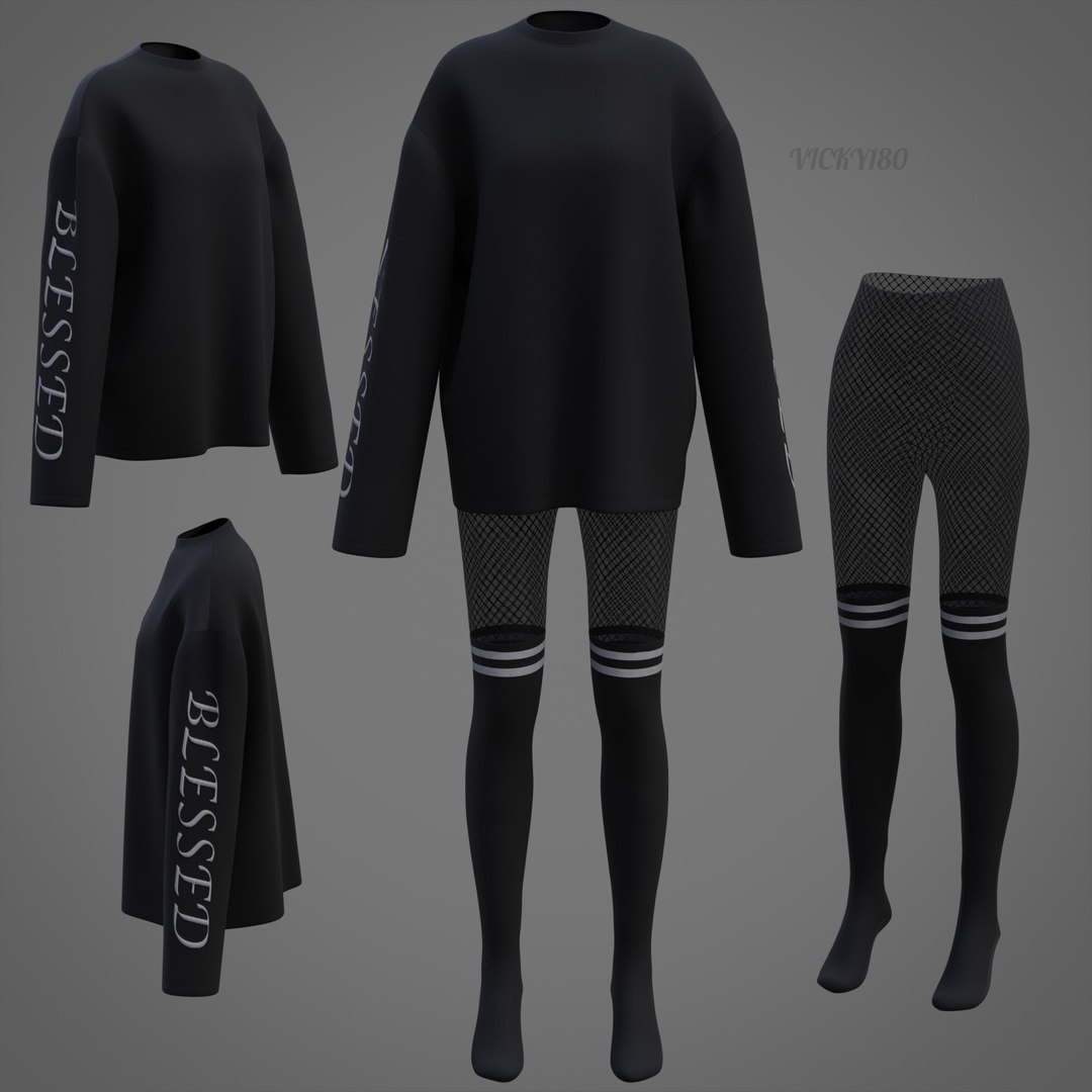 3D Gothic 3D Clothing Set - Graphic Sweater Fishnet Leggings Thigh-High Stockings Grunge Outfit https://p.turbosquid.com/ts-thumb/os/gWYTkO/vp/thumbnail5/jpg/1745937621/1920x1080/fit_q87/bfb612773347c3c7bc8487f4c01f102faf4f65ad/thumbnail5.jpg