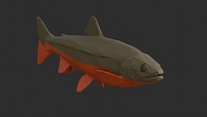LowPoly Arctic Char Rigged Animated