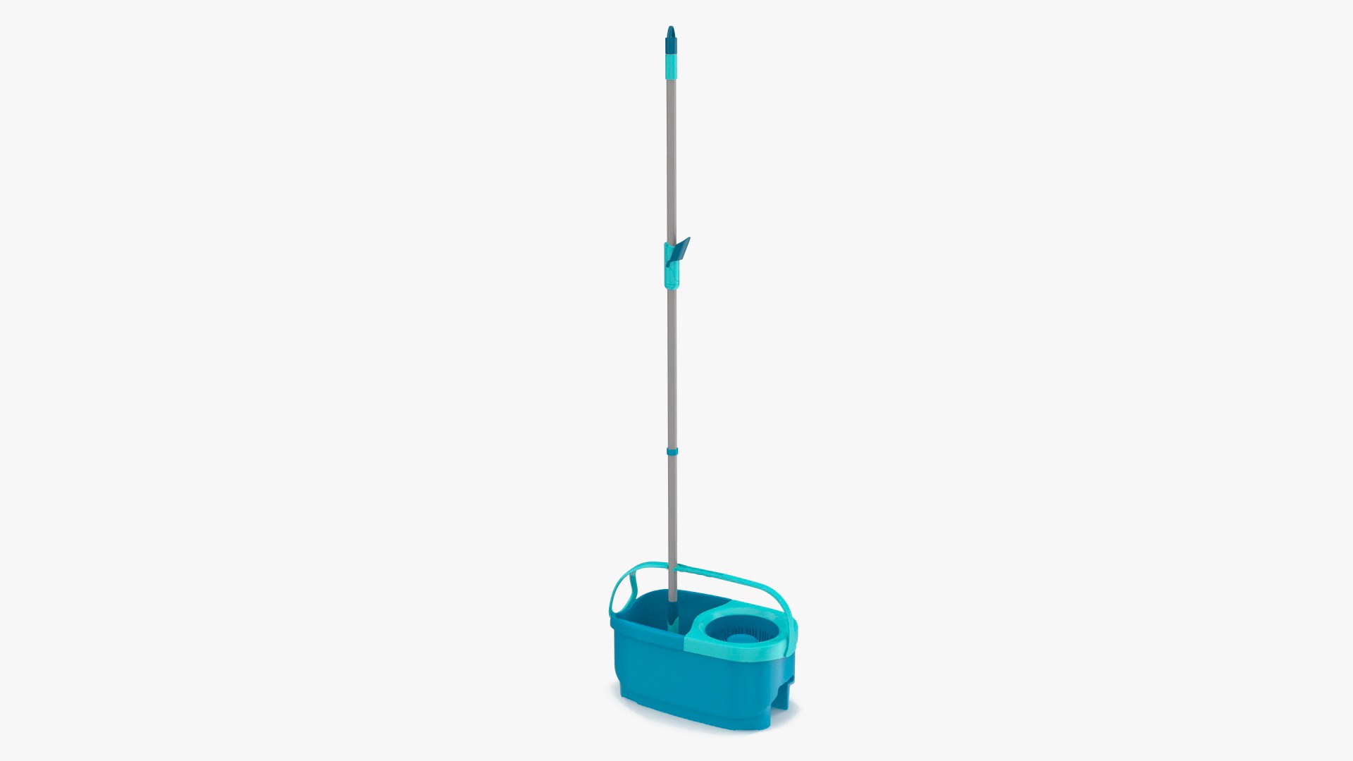 Bucket with Power Spin Wringer and Twist Mop Turquoise 3D model preview