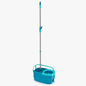 Bucket with Power Spin Wringer and Twist Mop Turquoise