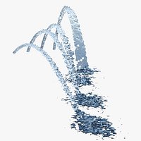 Arch Fountains animation with 4 variable flows rising on side - Duration of 20s at 30fps
