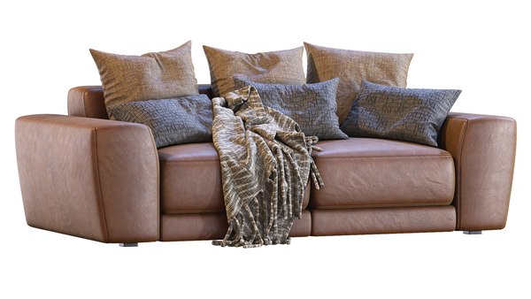 Leather Sofa Pasha By Jesse 1 3d, Leather Sofas With Fabric Cushions