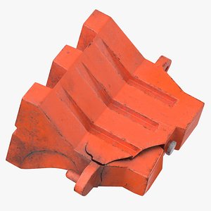 3D Safety Barrier Plastic 03 Red Damaged model