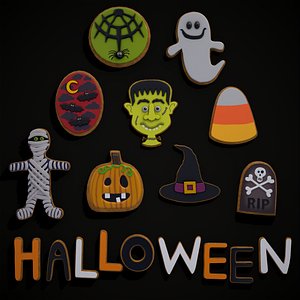 3D Halloween Cookies Sets One Two Three and Letters