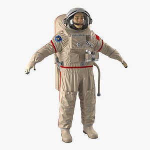 3d model chinese astronaut wearing space suit