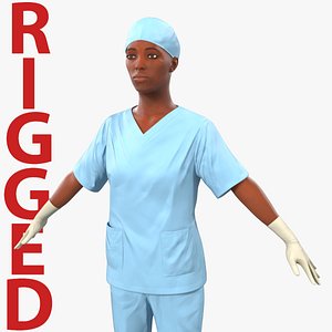 3d model female surgeon african american