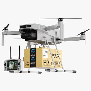 Detailed Delivery Drone White model