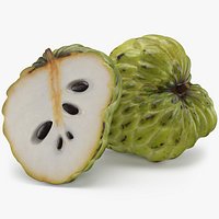 Whole Cherimoya and Half