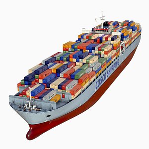 3D cosco container ship model