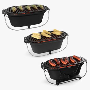 3D Portable Grills with Food Collection model