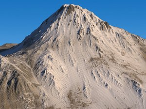 3D model snowy mountain displacement