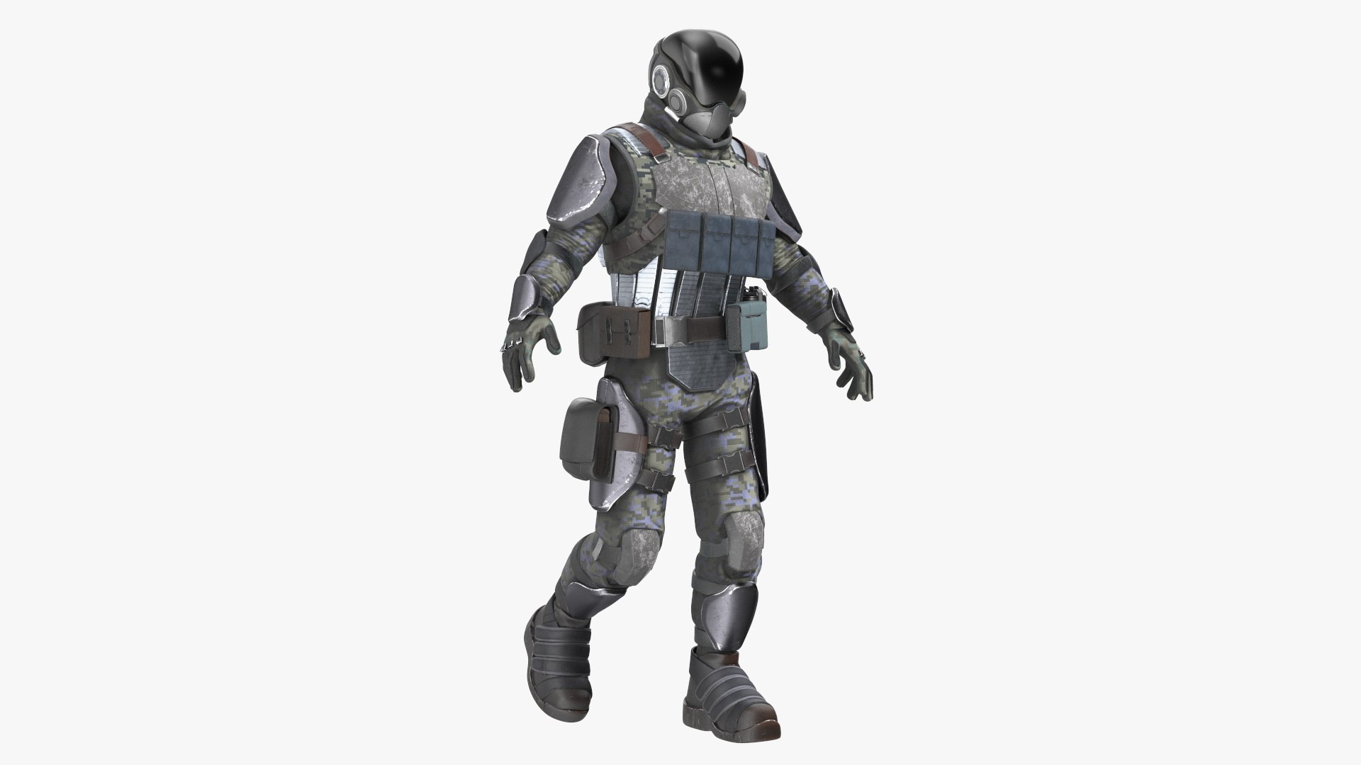 Futuristic Soldier Rigged(1) 3D model preview