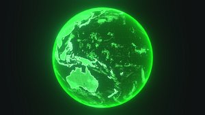 3D model Green Hologram Planet Earth Hologram Sci-Fi 3D Model