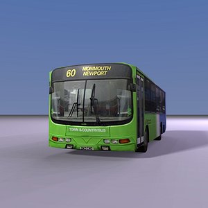 3d single english country bus model