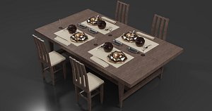 Full Classical Dinning Set 3D