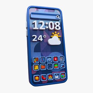 Smartphone with Volumetric Icons 3D model