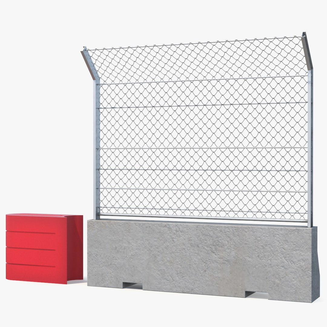 Pit Wall Barrier Roadblock 3D model preview