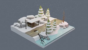 Winter Scene Animated 3D model