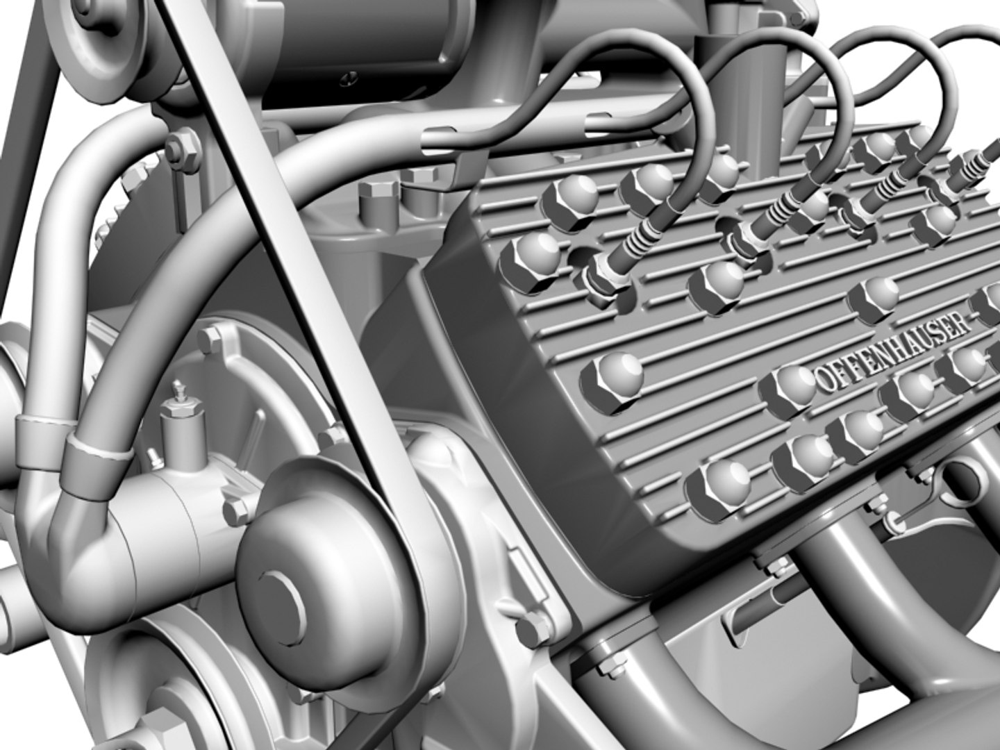 3d Custom Early Flathead V8 Engine