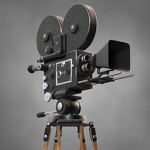 3d classic movie camera model