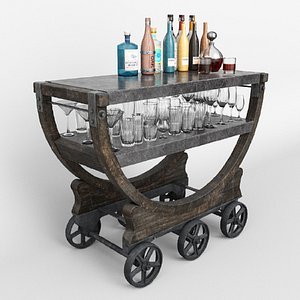cart wallpaper factory bar 3D model