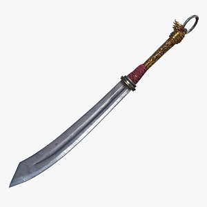Fantasy Sword RPG Chinese Dadao Blade Sword Straight Gladius Broad Shortsword Sabre 3D model