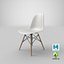 Sedia laterale in plastica Eames DSW bianca