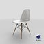 Sedia laterale in plastica Eames DSW bianca